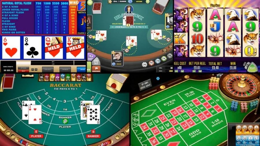 Tampilan meja kasino digital RSNOK dengan kartu dan roda permainan